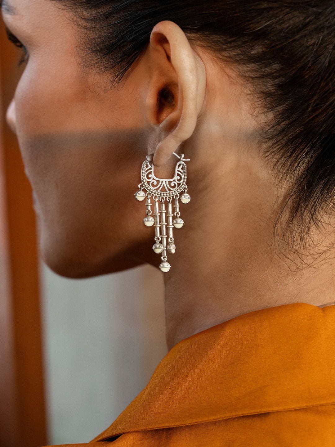 

SHAYA Contemporary Drop Earrings, Silver