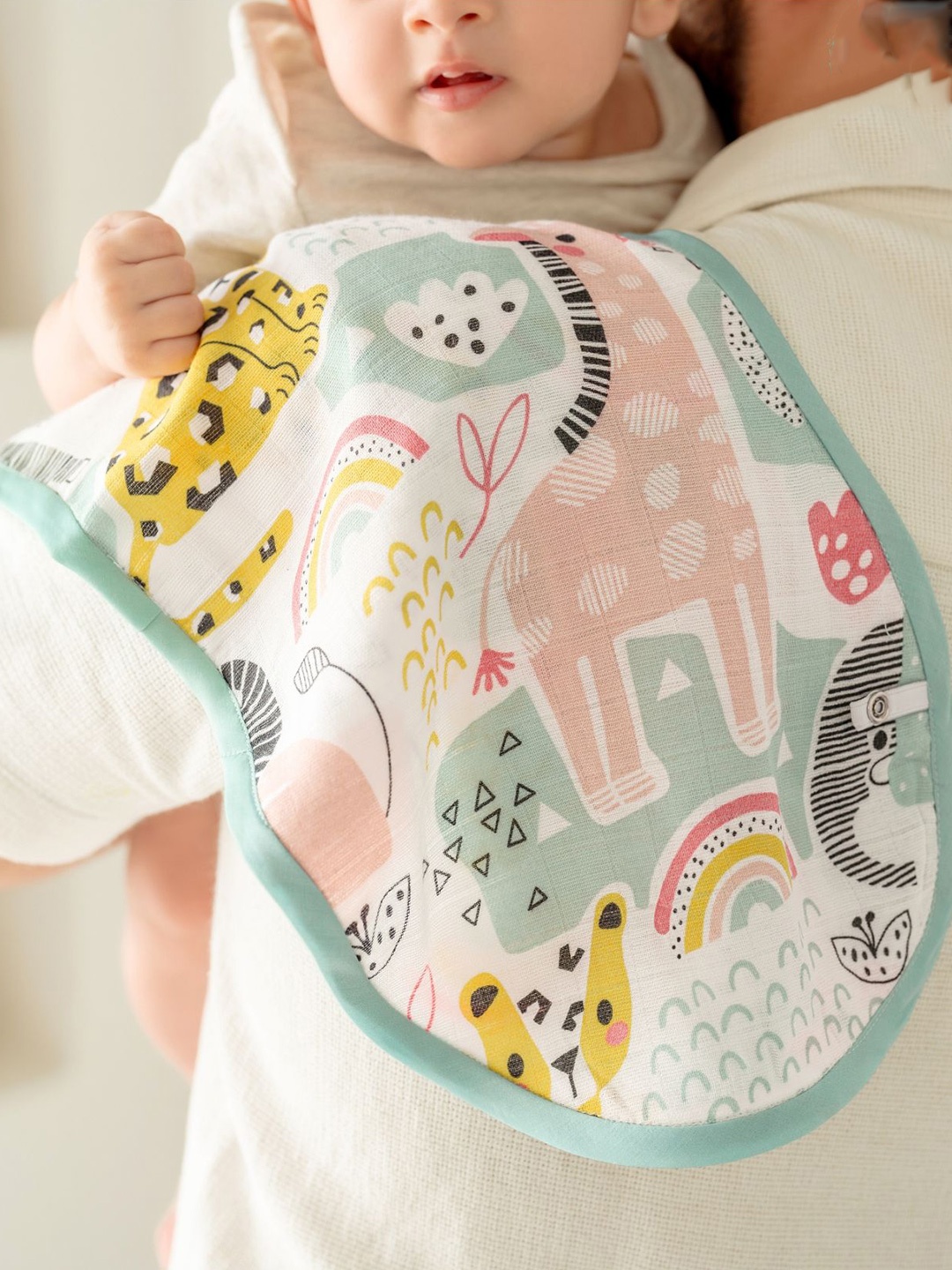 

cocoon care Unisex Infants Printed Bibs, Fluorescent green