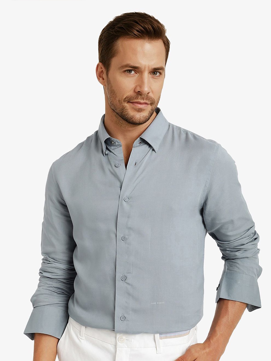 

RARE RABBIT Men Comfort Opaque Formal Shirt, Blue