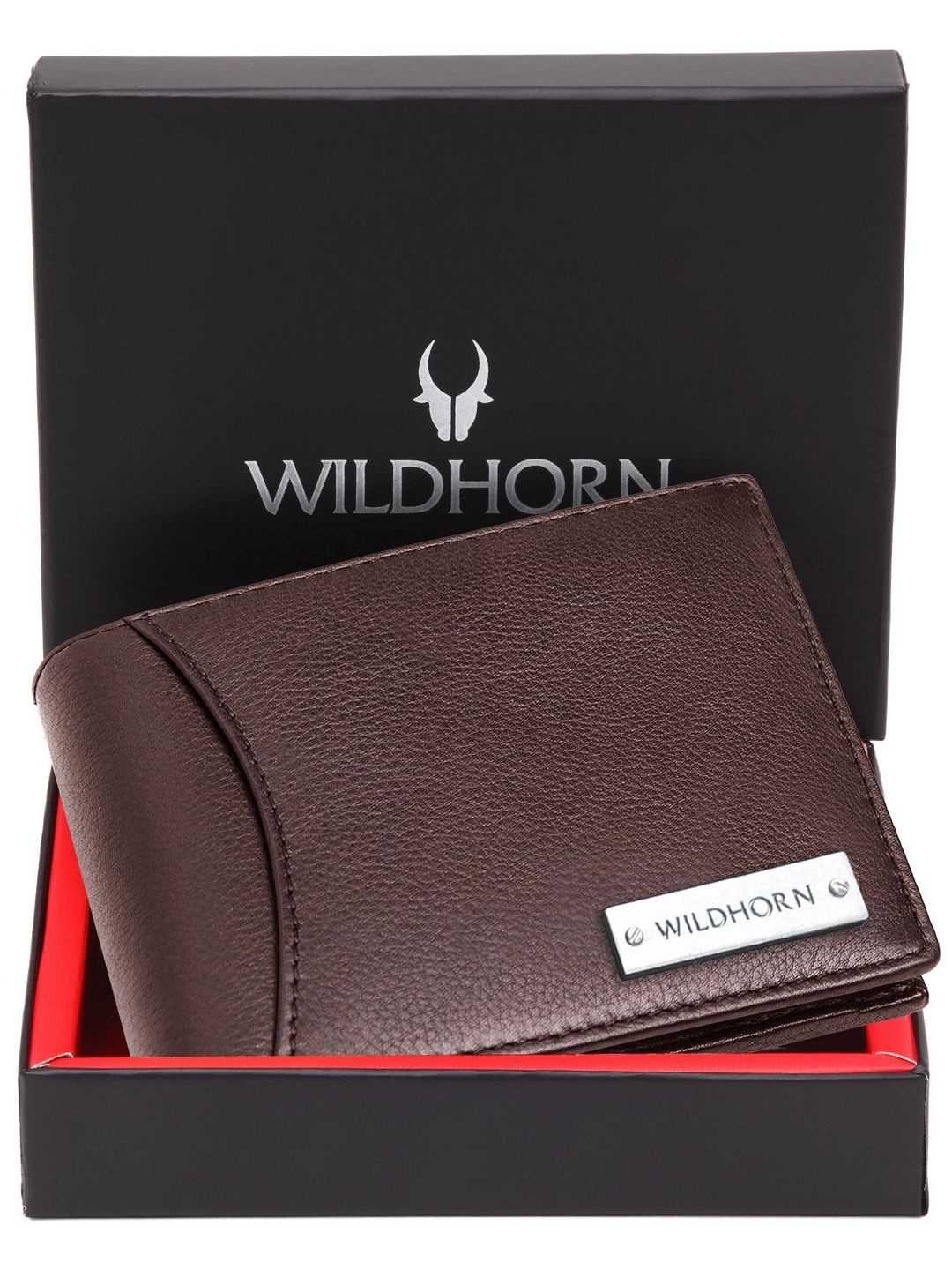 

WildHorn Men Leather Two Fold Wallet, Brown