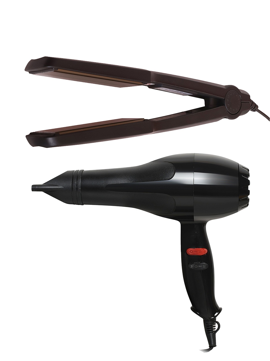 

NIRVANI 6130 Professional 1800 Watt Hair Dryer & 329 Ceramic Plate Hair Straightener, Black