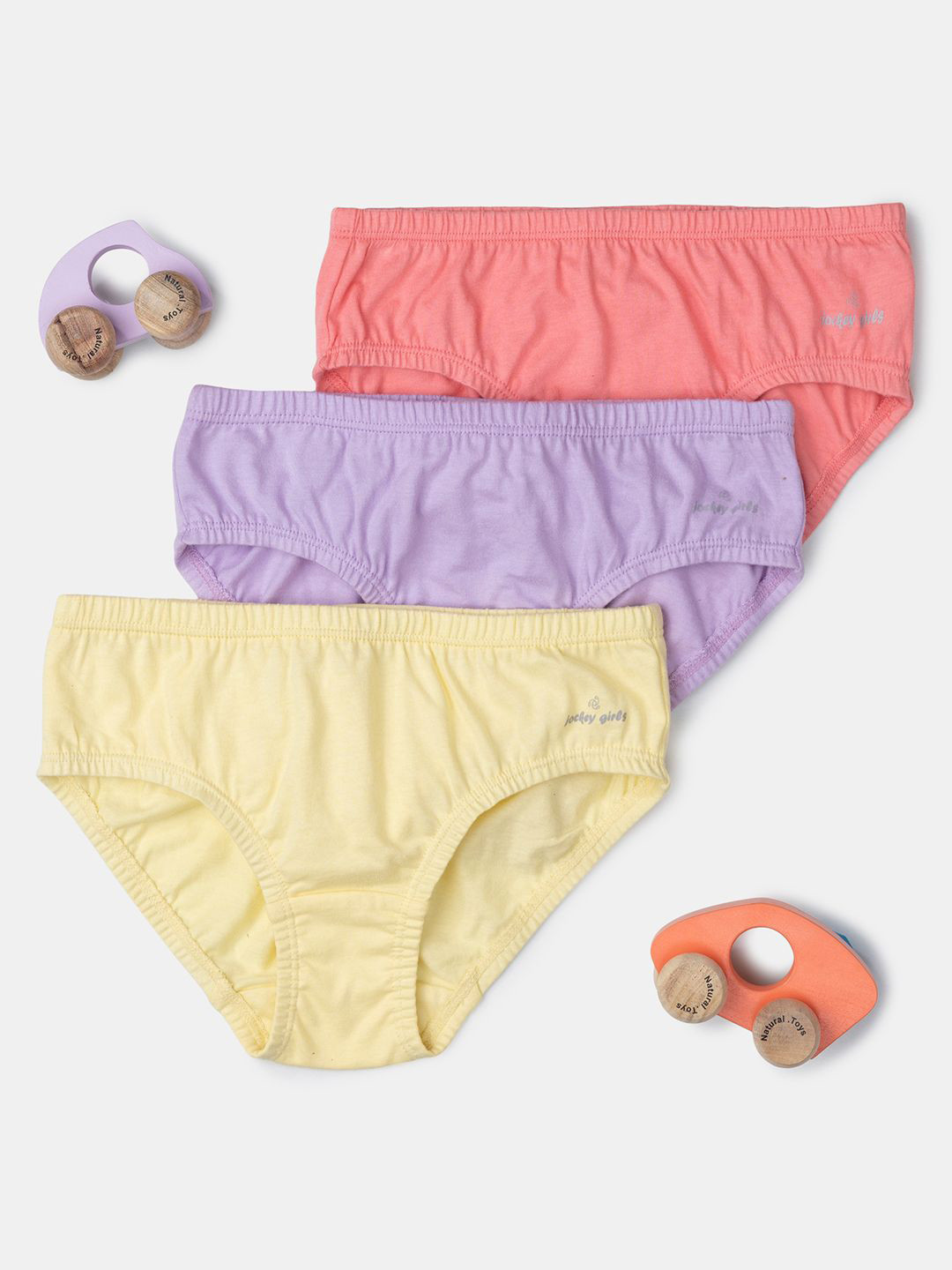 

Jockey Girl's Pack of 3 Super Combed Cotton Panty with Ultrasoft Waistband-SG01, Rose