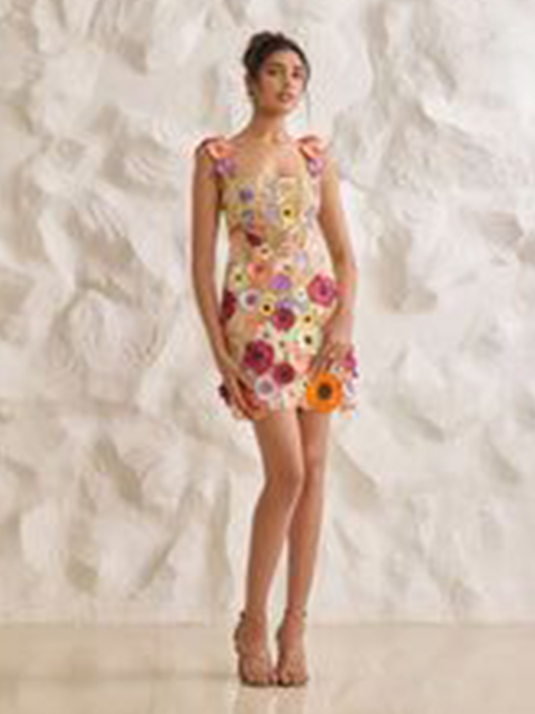 

Lea Clothing Co. Floral Print A-Line Dress, Nude