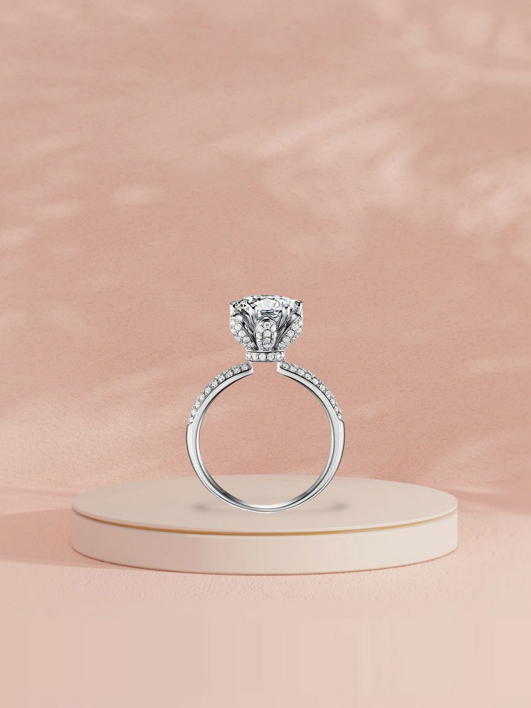 

De Flossy Silver Victorian Solitaire CZ Stone Studded Finger Ring