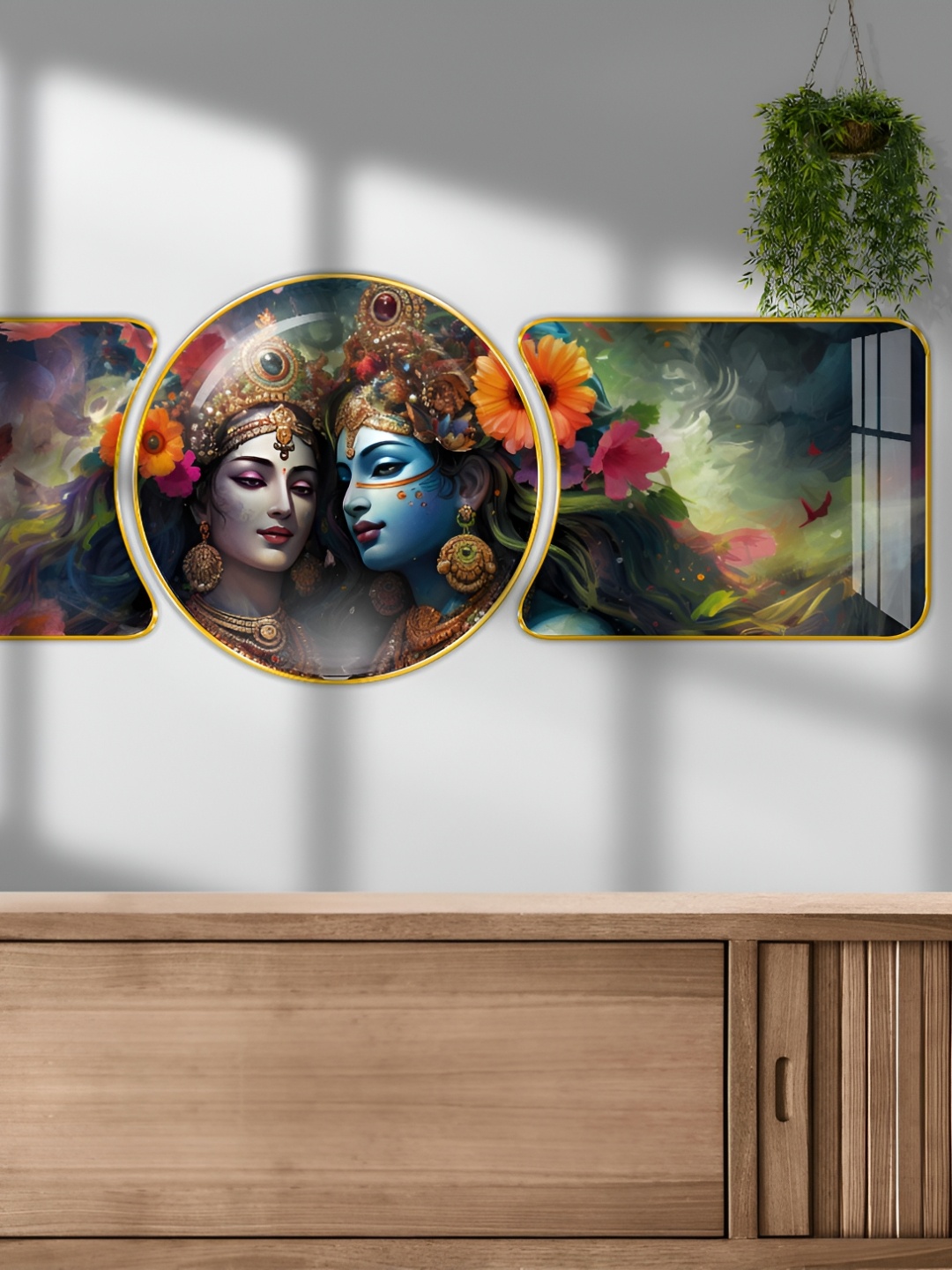 

SAF Navy Blue & Pink 1 Piece Wood Abstract Wall Paintings