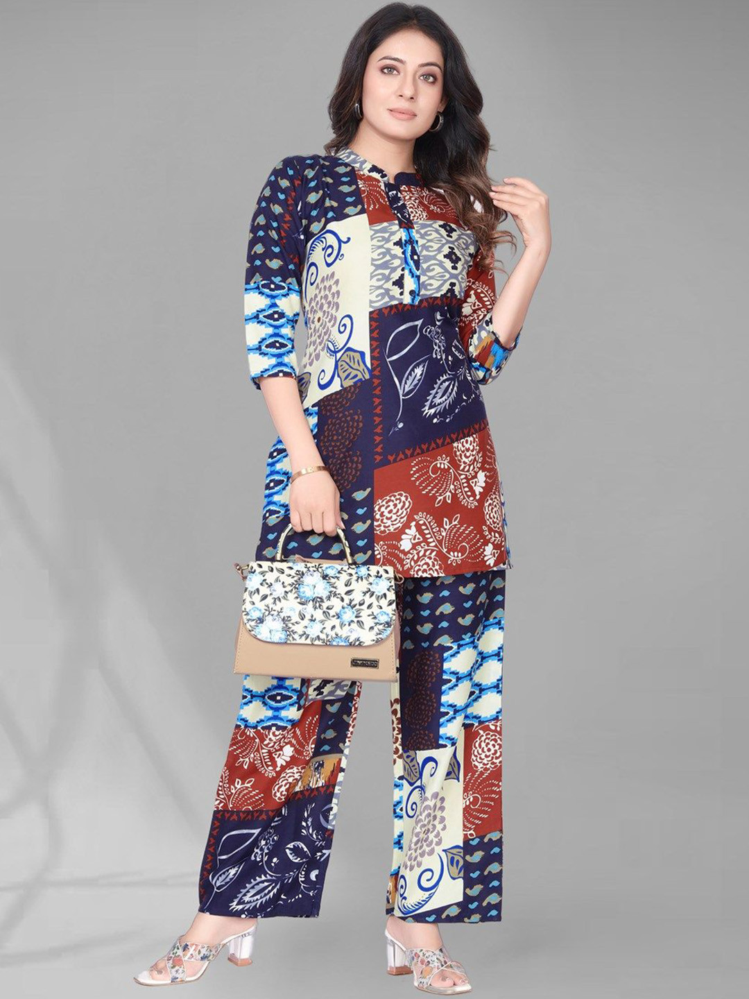 

KALINI Printed Tunic & Trouser Co-Ords, Blue