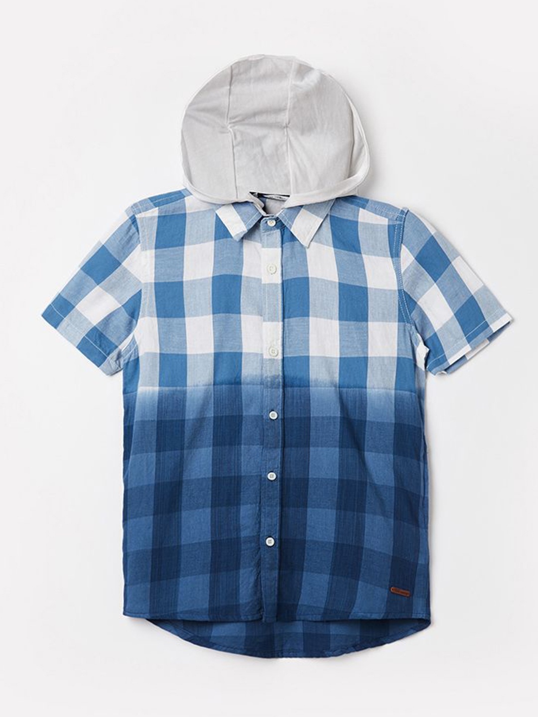 

Fame Forever by Lifestyle Boys Spread Collar Checked Cotton Casual Shirt, Blue