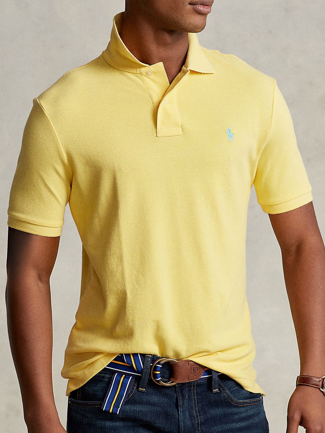 

Polo Ralph Lauren Men Slim Fit Solid Polo Collar T-shirt, Yellow