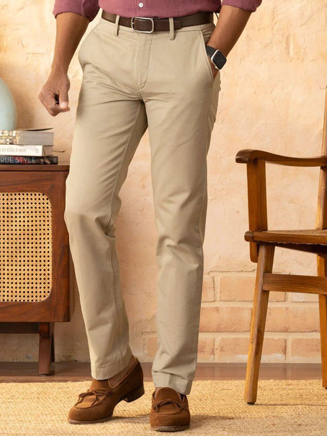 

Monks of Method Men Comfort Trousers, Taupe