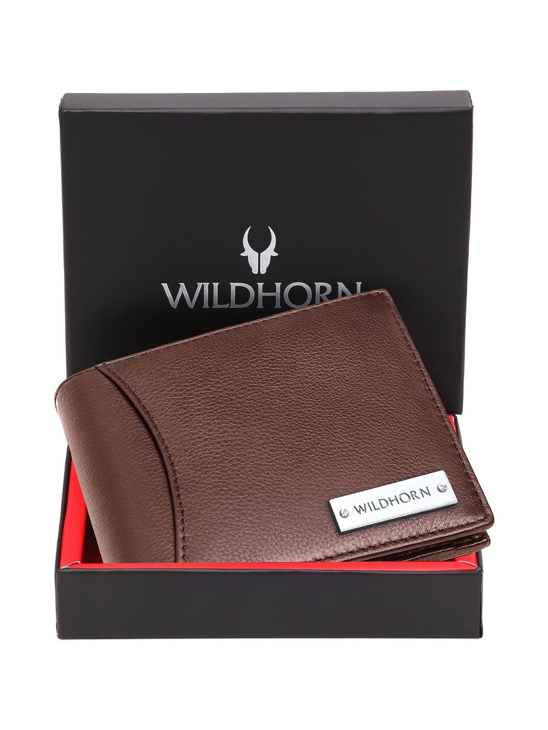 

WildHorn Men Leather Two Fold Wallet With RFID Blocking, Brown