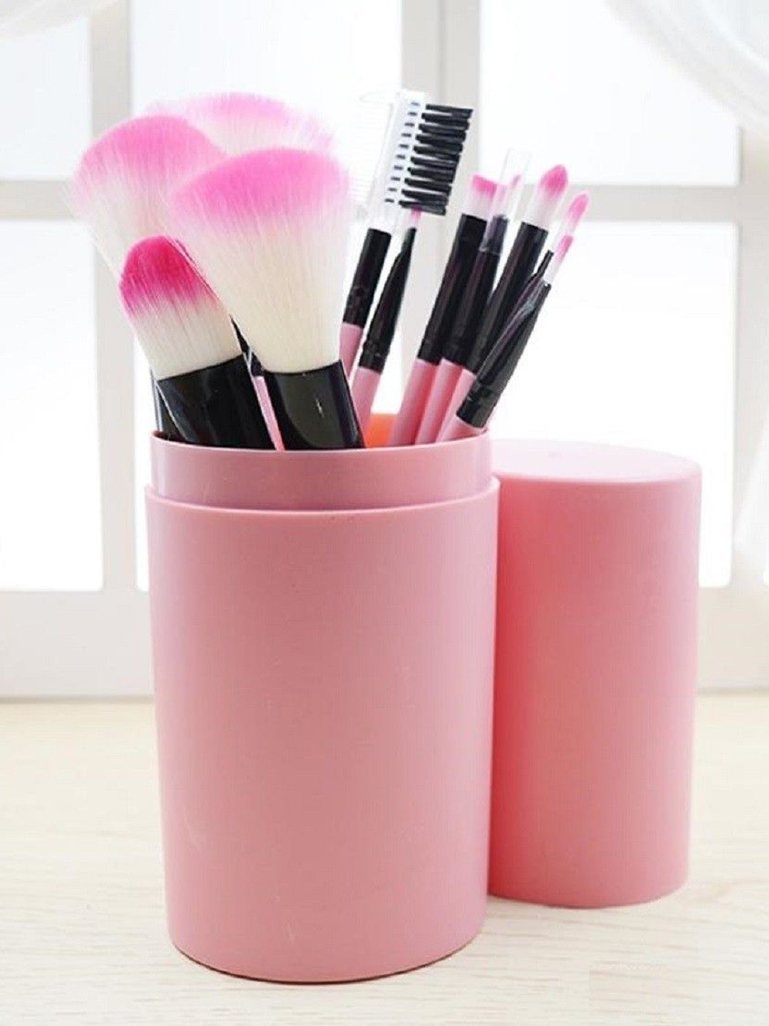 

Yoana Set of 12 Professional Series Makeup Brushes With Storage Barrel, Pink