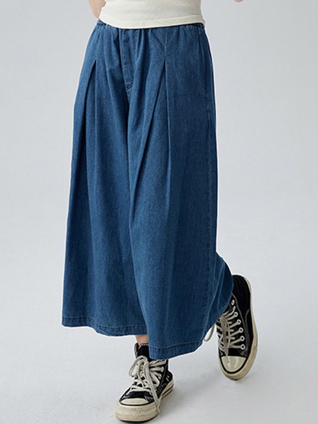 

INCLUD Girls Flared Pleated Trousers, Blue
