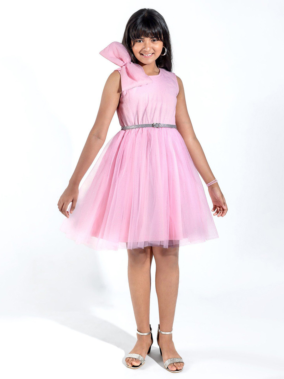 

Hola Bonita Net Fit & Flare Dress, Pink