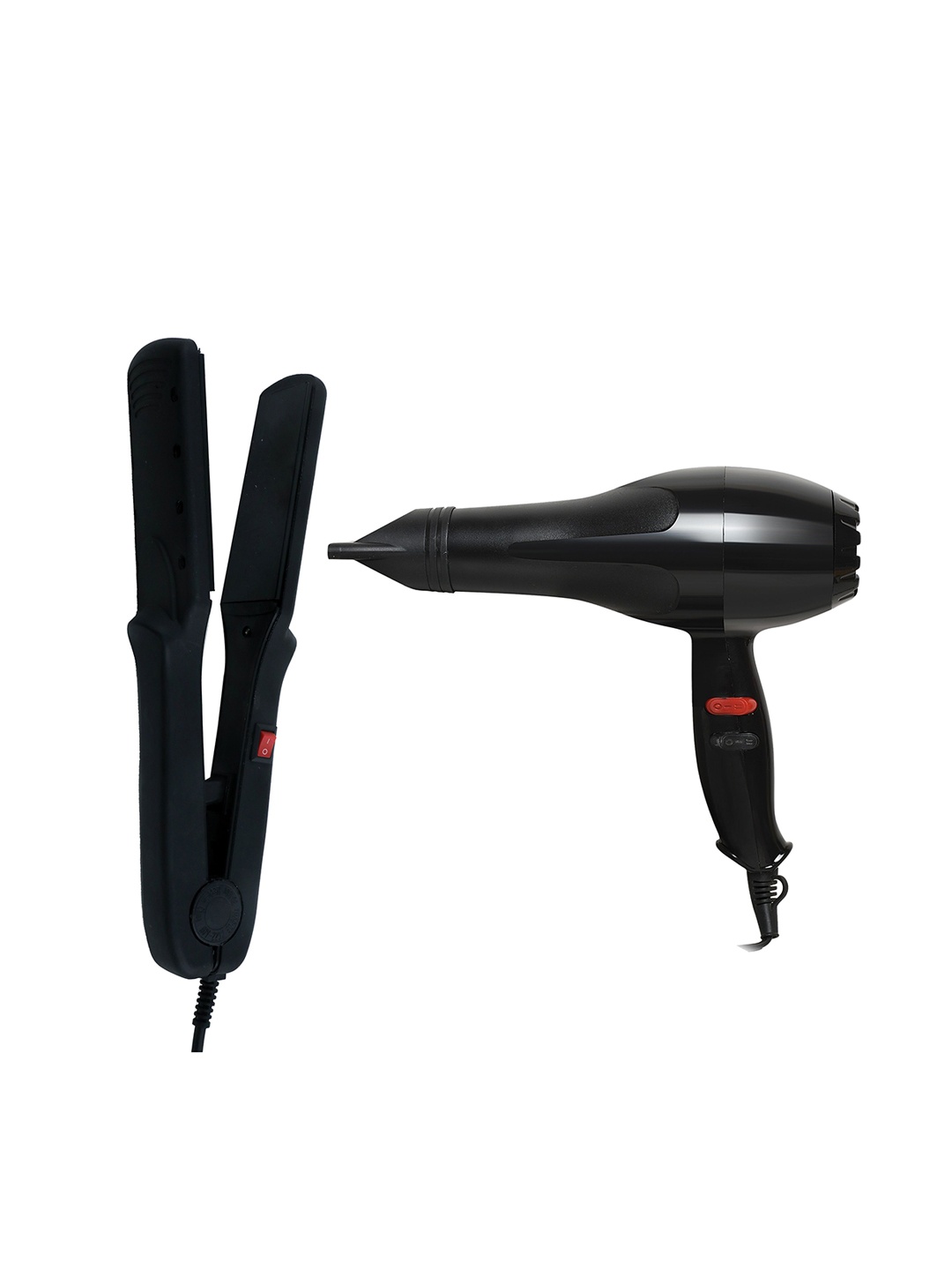 

NIRVANI Set of 6130 Professional Hair Dryer & NHC-522 White Ceramic Plate Straightener, Black