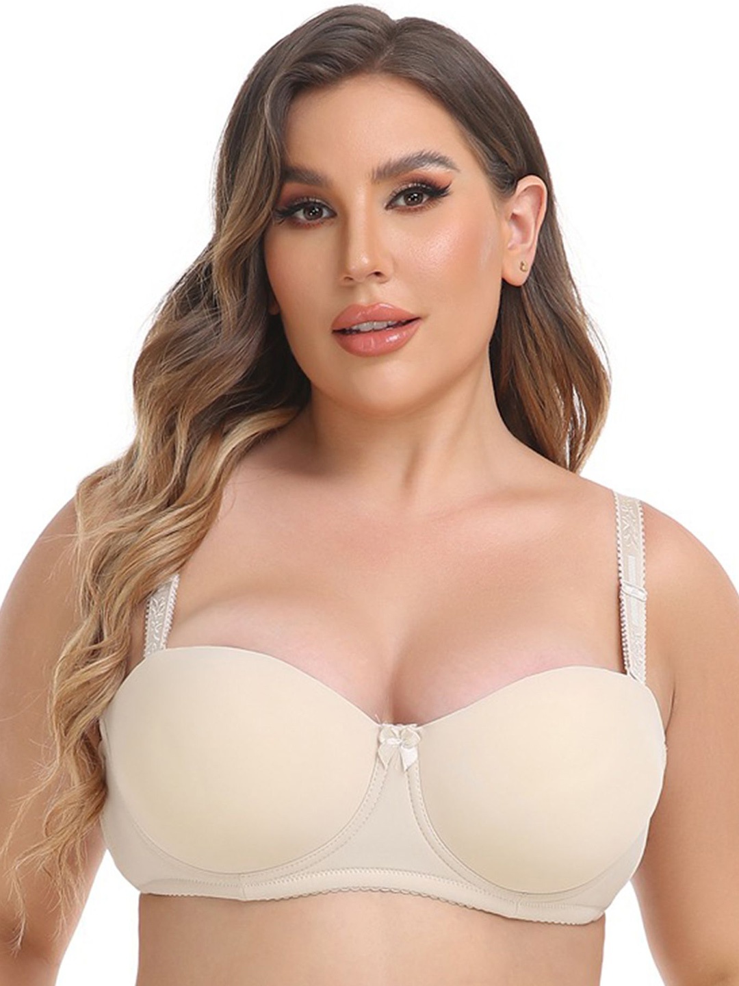 

LULU & SKY Half Coverage Lightly Padded Bra, Beige