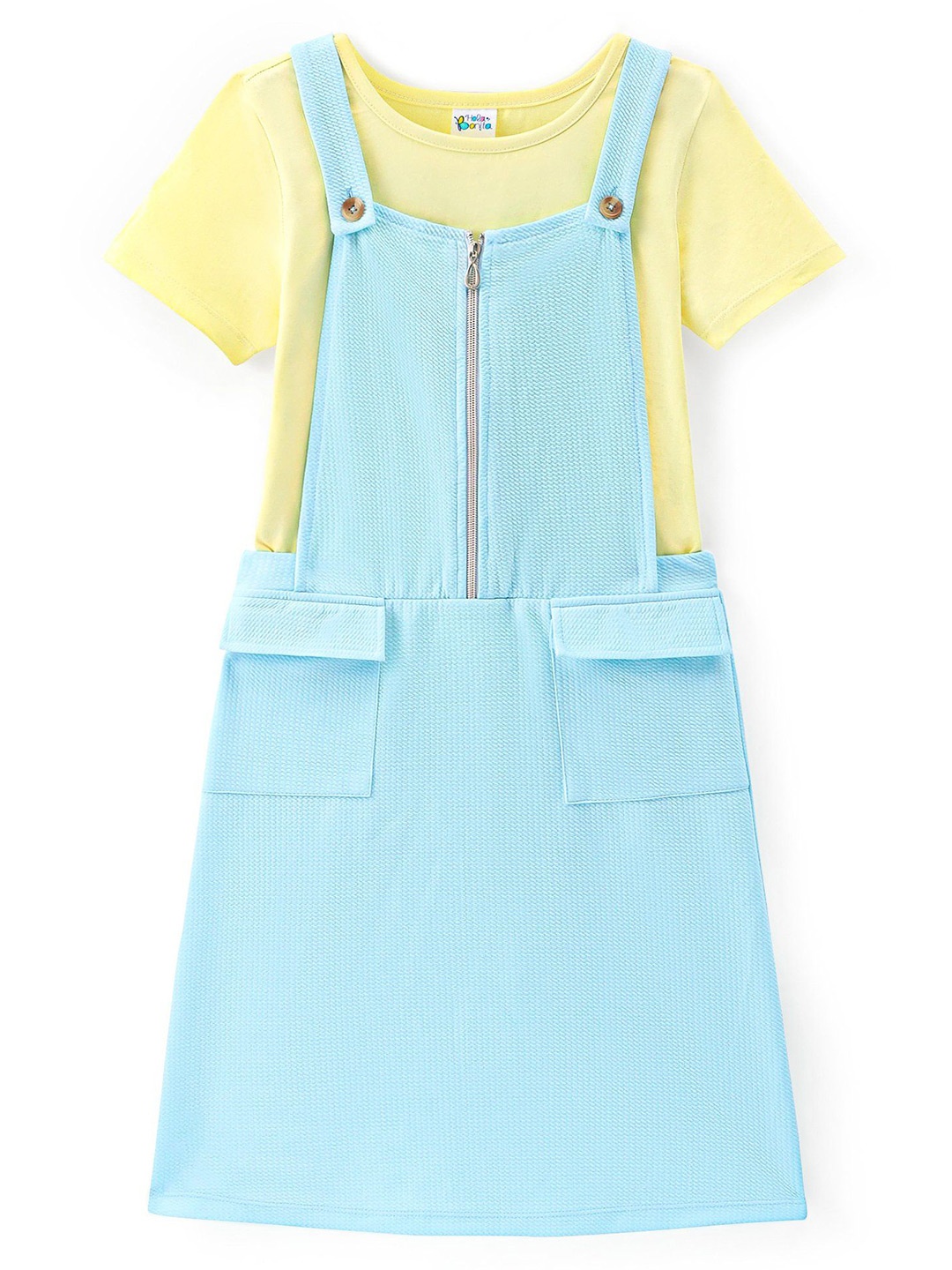 

Hola Bonita Girls Pinafore Dress With T-shirt, Blue