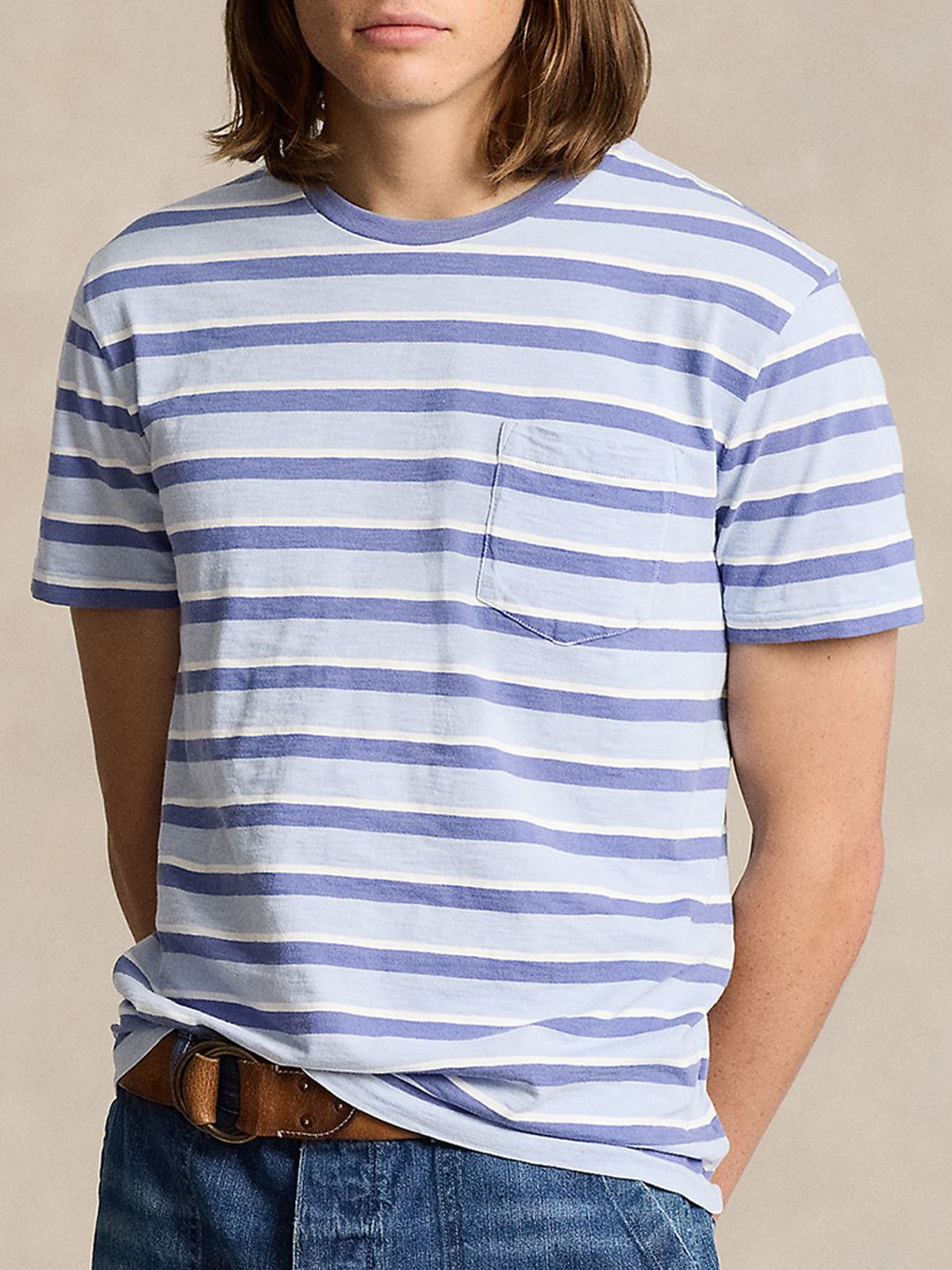 

Polo Ralph Lauren Men Striped Round Neck T-Shirt, Blue