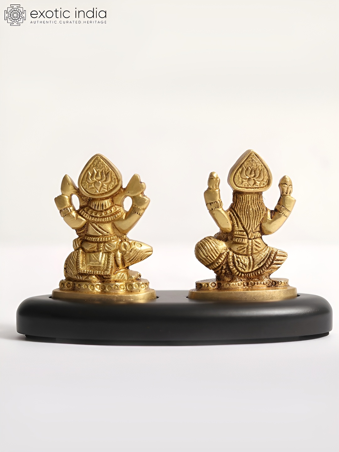 

Exotic India Gold-Toned Lakshmi Ganesha Brass Idol Showpiece