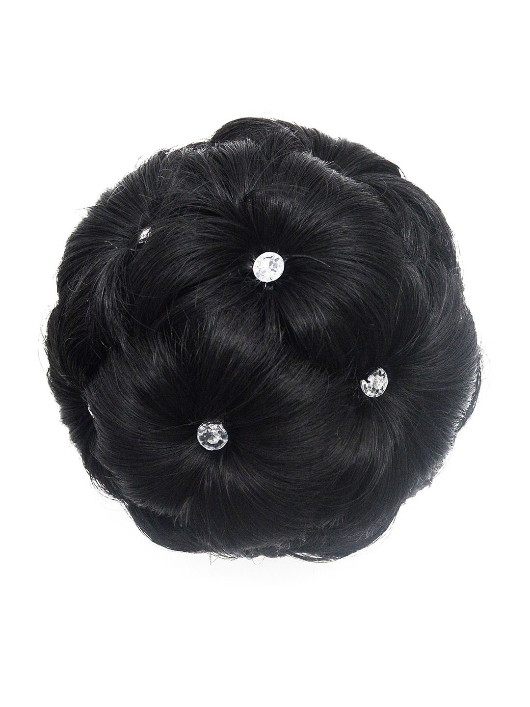 

ABRISH 9 Studded Flower Hair Bun, Black