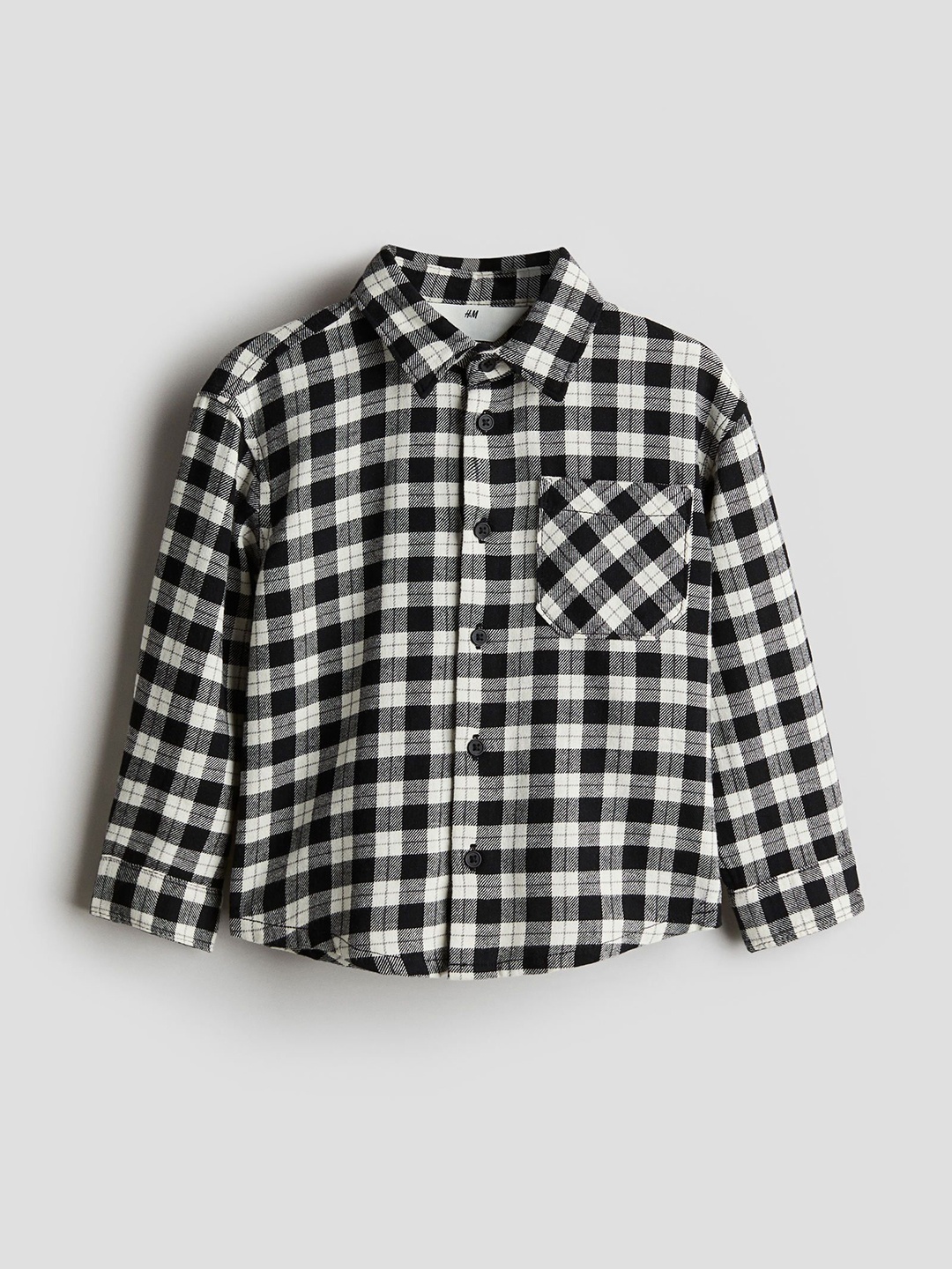 

H&M Boys Pure Cotton Flannel Shirt, Black