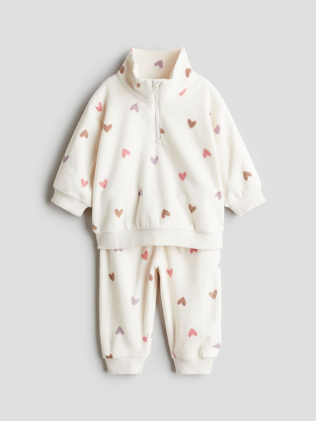 

H&M 2-Piece Fleece Set, White