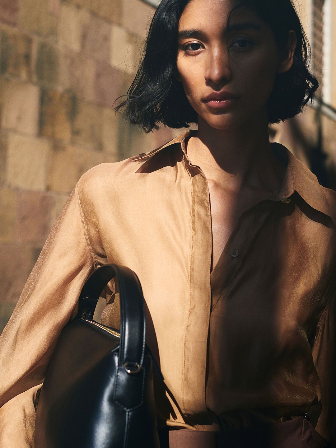 

H&M Sheer Shirt, Brown