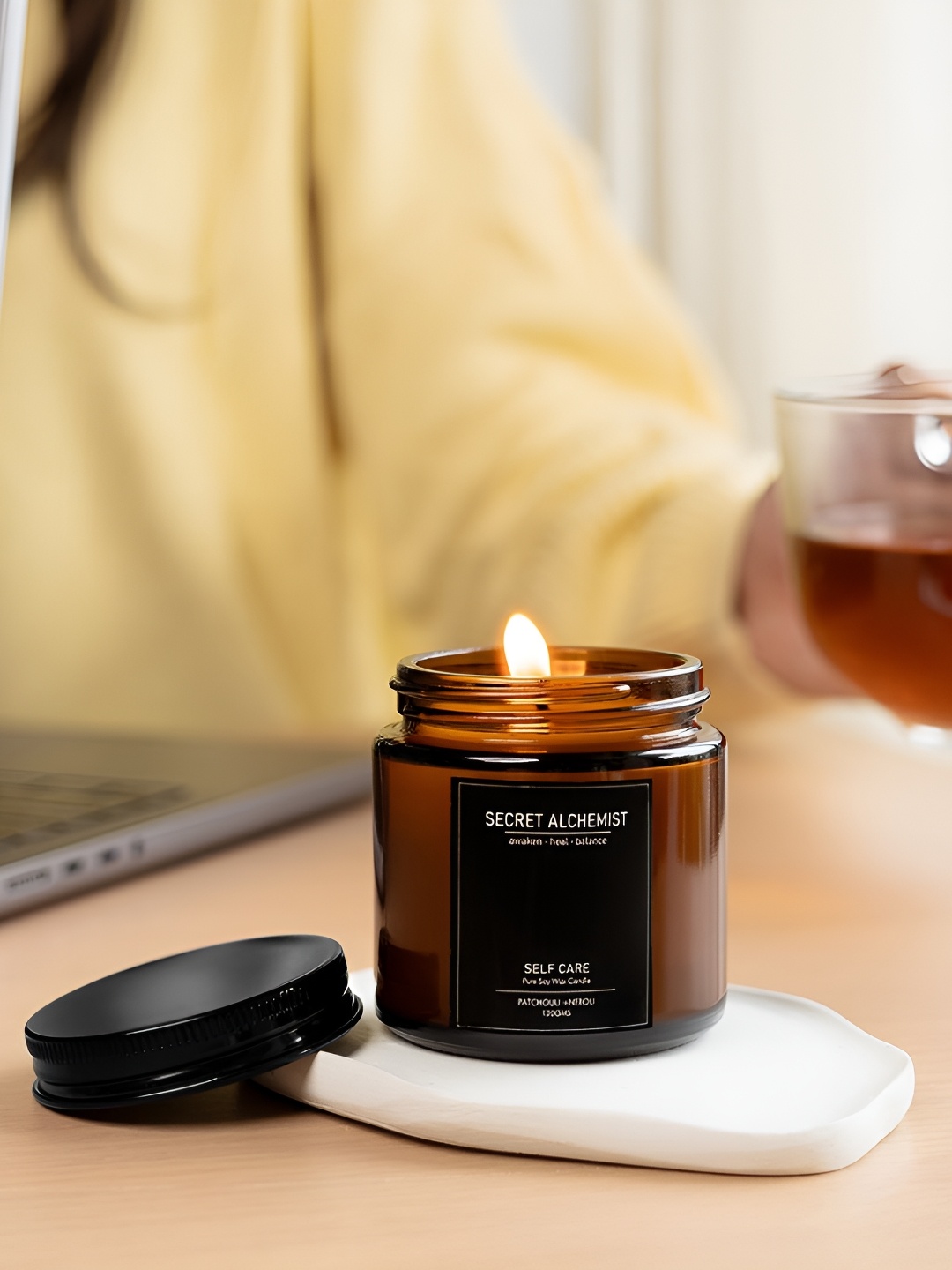 

Secret Alchemist White Lead Free Wick Scented Jar Candle