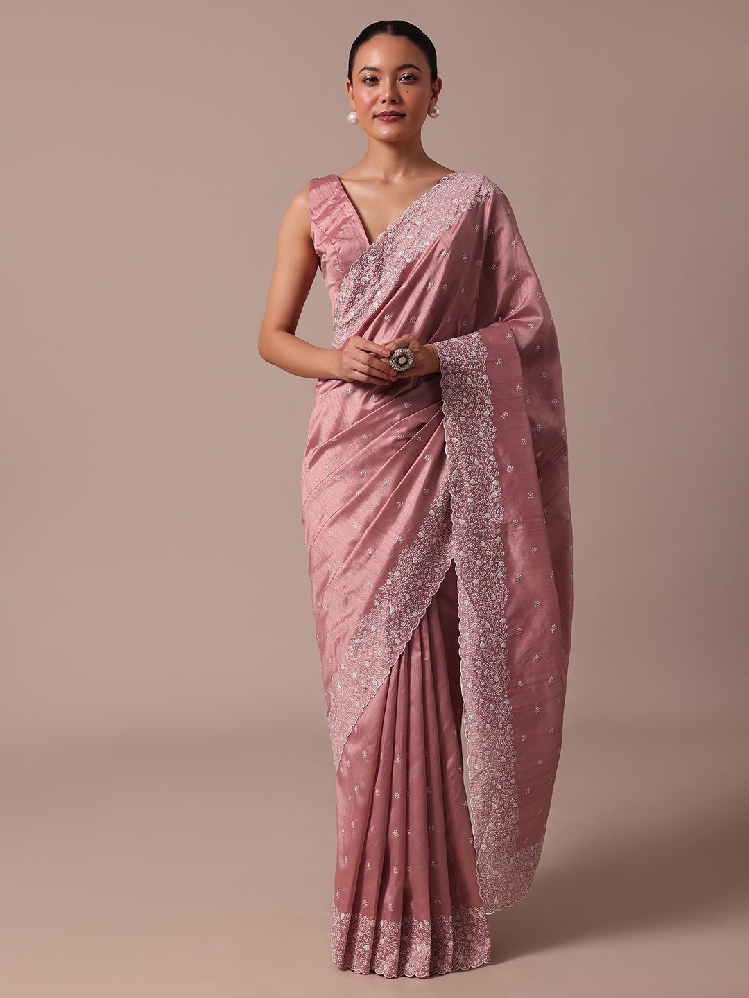 

KALKI Fashion Embroidered Ethnic Motifs Saree, Pink