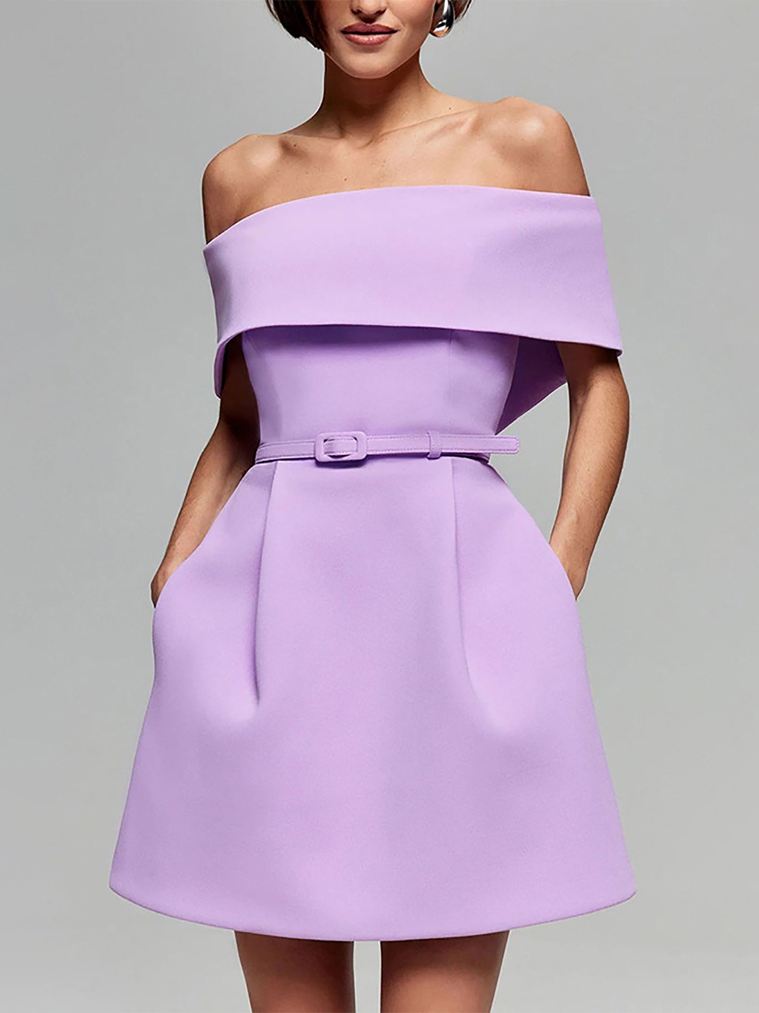 

StyleCast x Revolte Off-Shoulder A-Line Dress, Purple