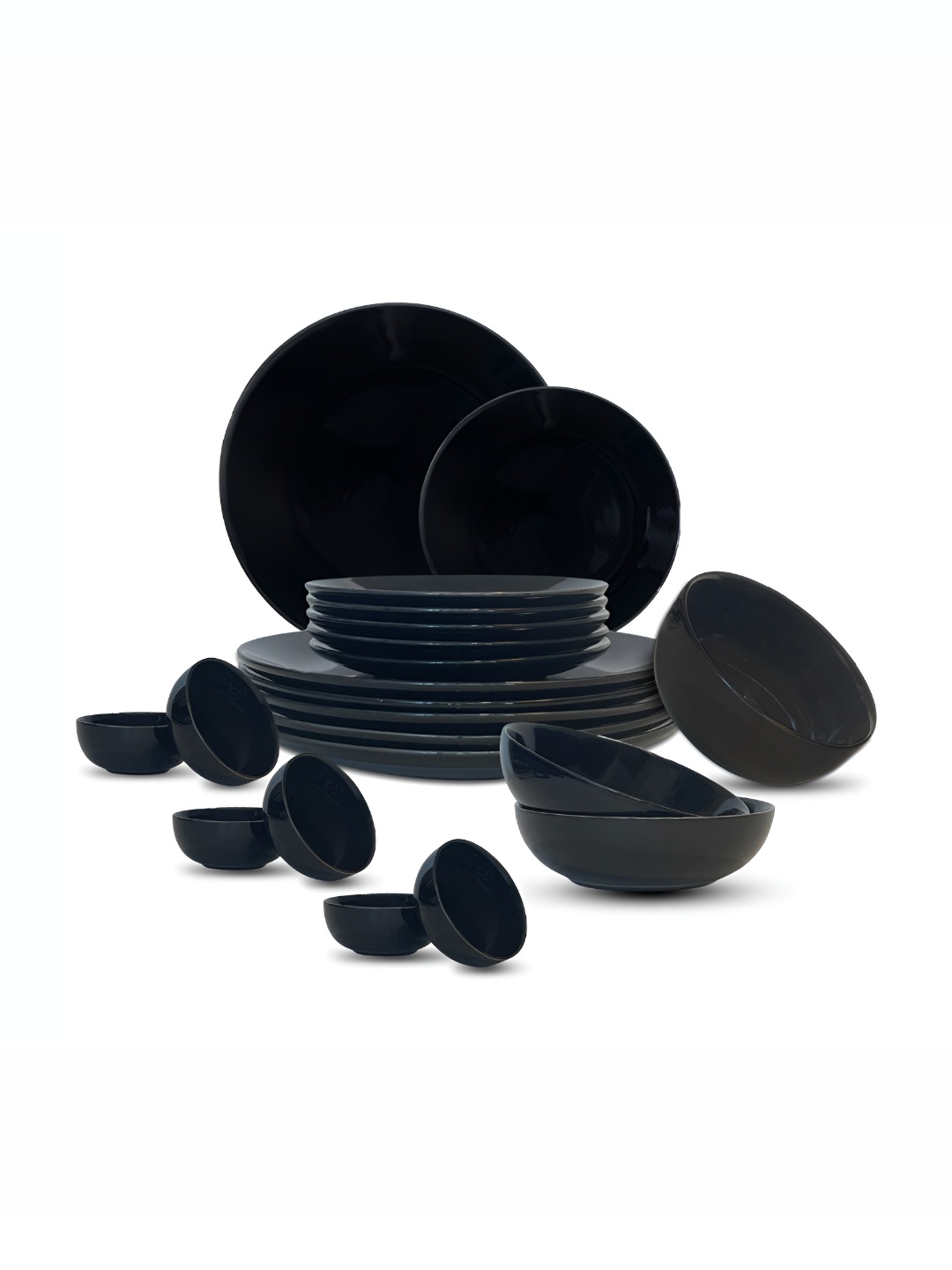 

BlackCarrot Black 21 Pieces Ceramic Dinner Set