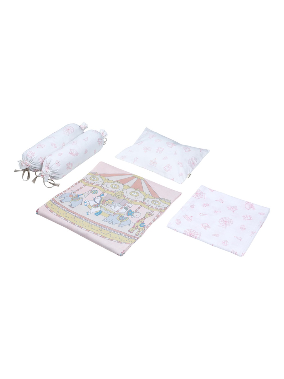 

Masilo Kids Printed Cotton Cot Bedding Set, Pink