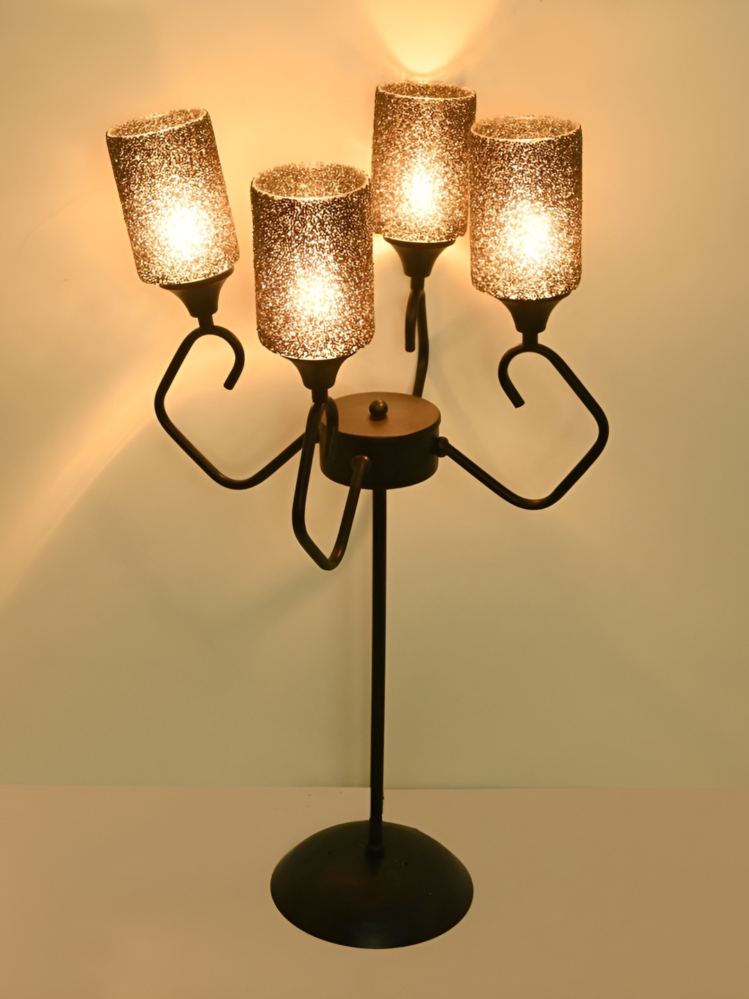 

Afast Black Textured Contemporary Cylinder Shaped Glass Table Lamp