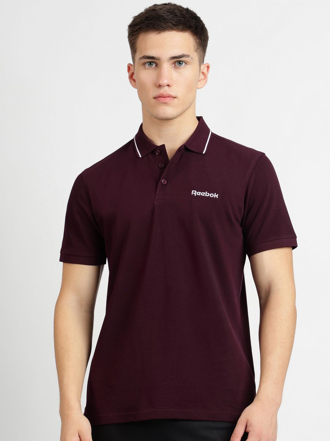 

Reebok Essential Cotton Polo Pure Cotton Tshirts, Maroon