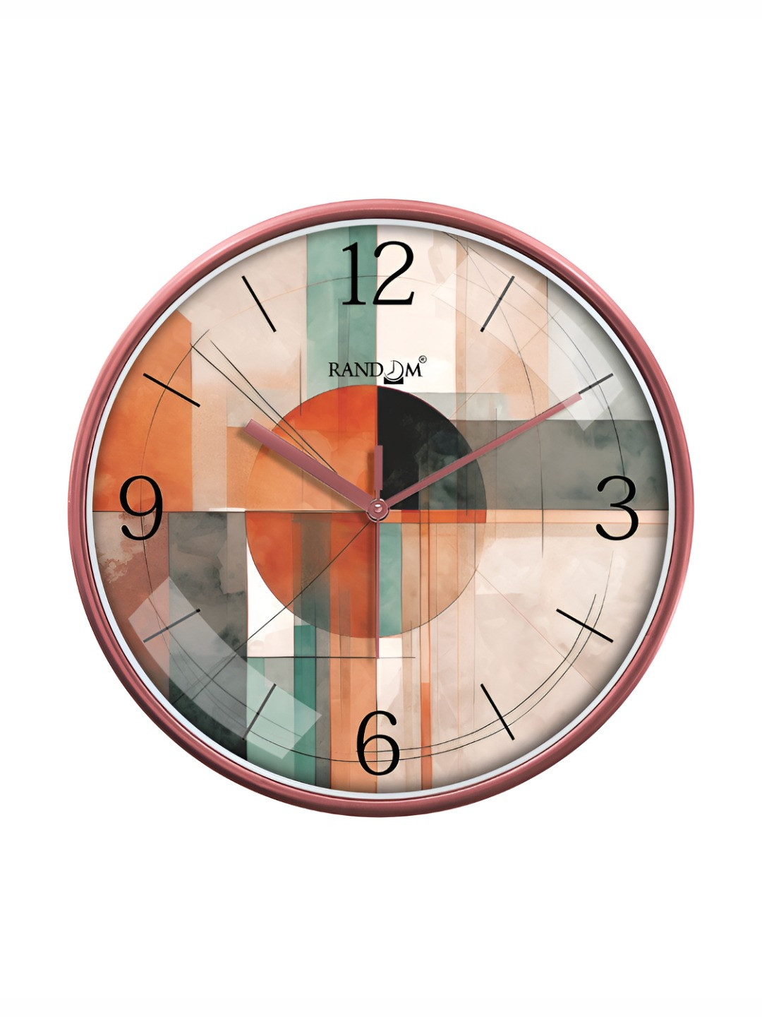 

RANDOM Printed Round Shaped Sweep Silent Movement Contemporary Wall Clock, Pink