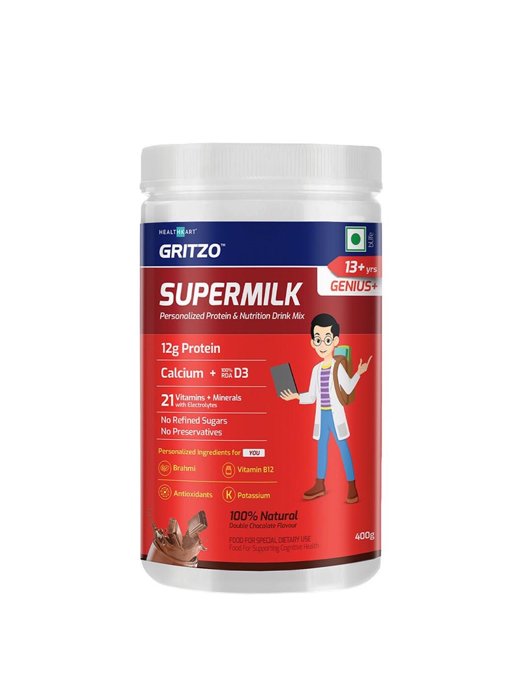 

Gritzo SuperMilk Daily Nutrition - Double Chocolate - 400 g, Brown
