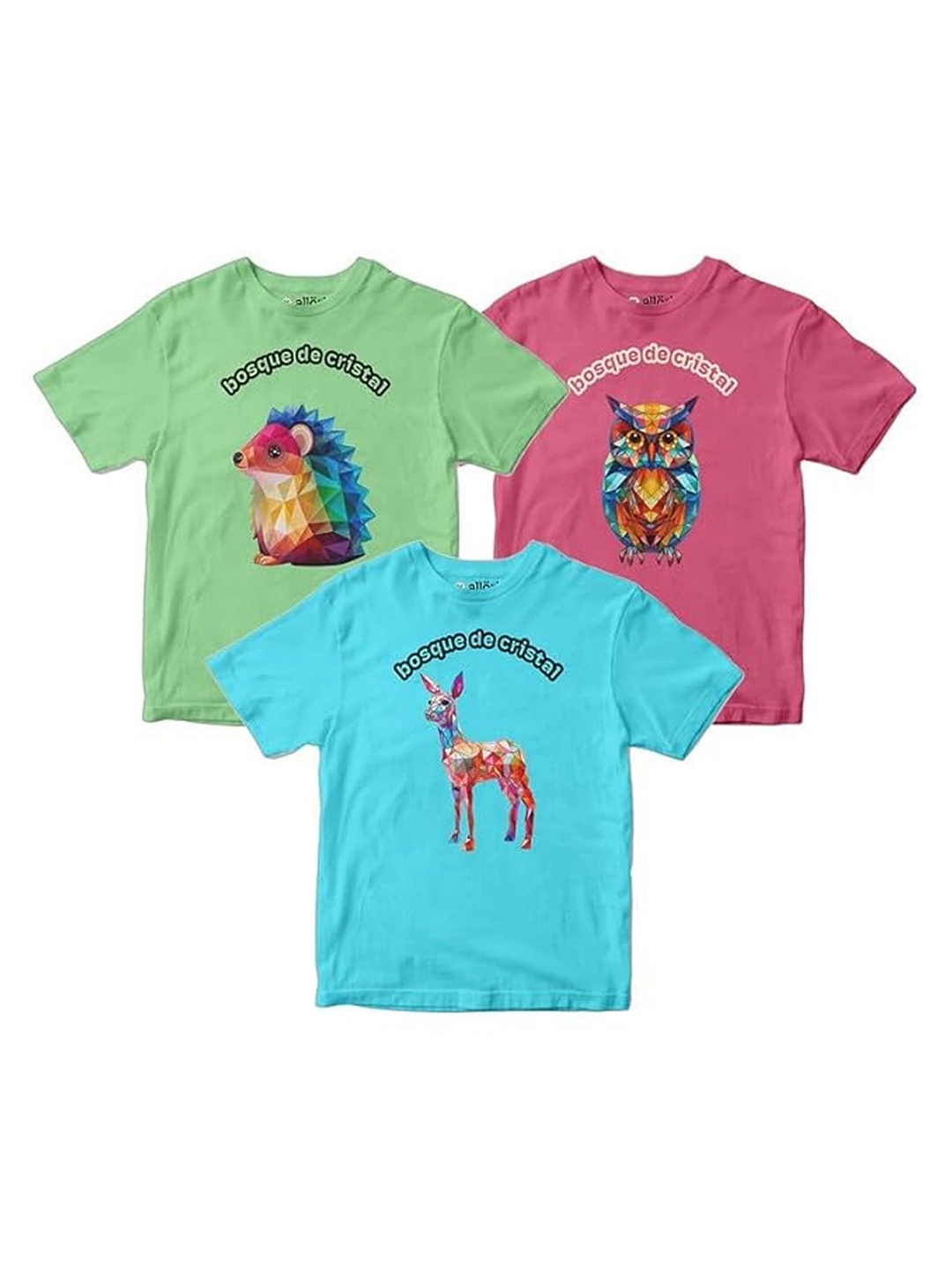 

allorio kids Girls 3 Printed Slim Fit T-shirt, Multi
