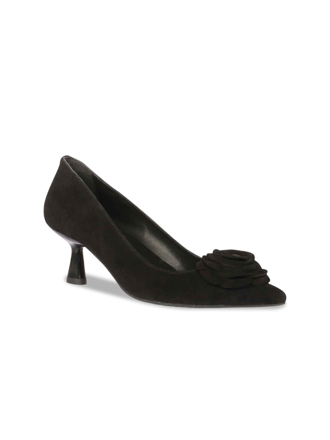 

Saint G Leather Women Kitten Heels Pumps with Bows, Black