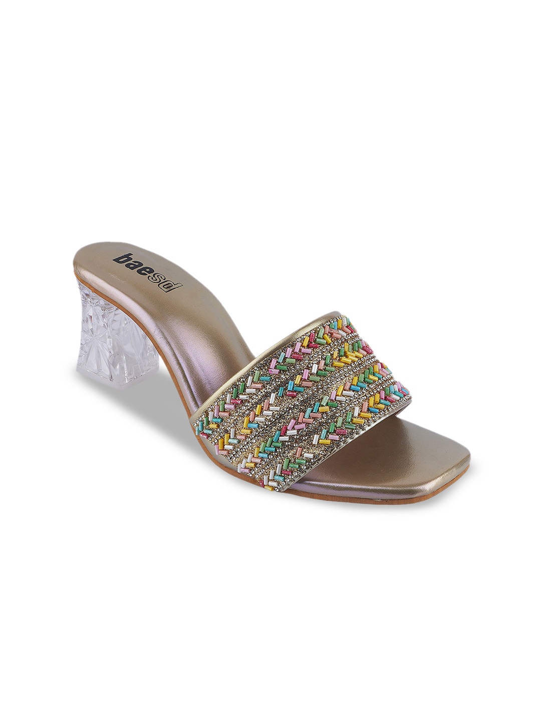 

BAESD Embellished Ethnic Wedge Sandals, Gold