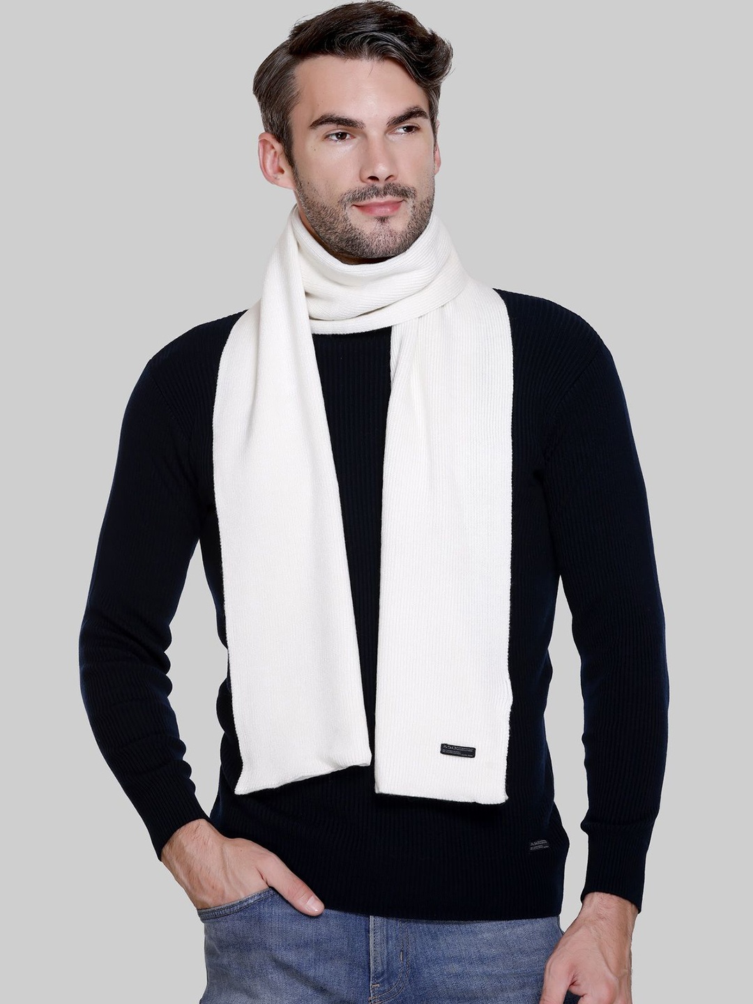 

513 Men Solid Mufflers, White