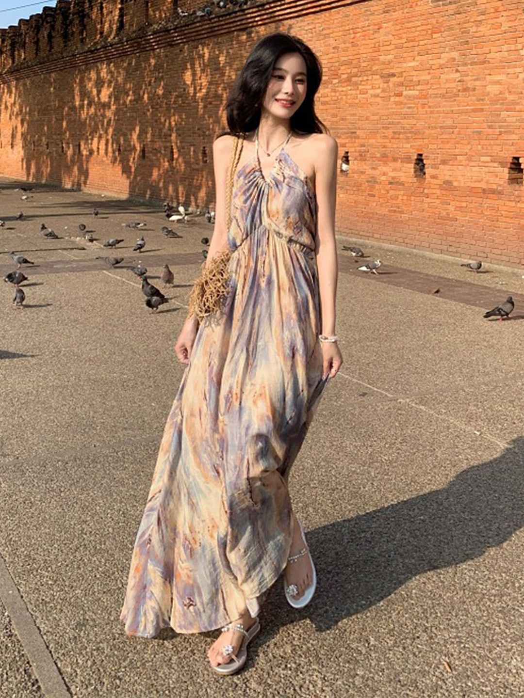 

LULU & SKY Floral Print Maxi Dress, Multi
