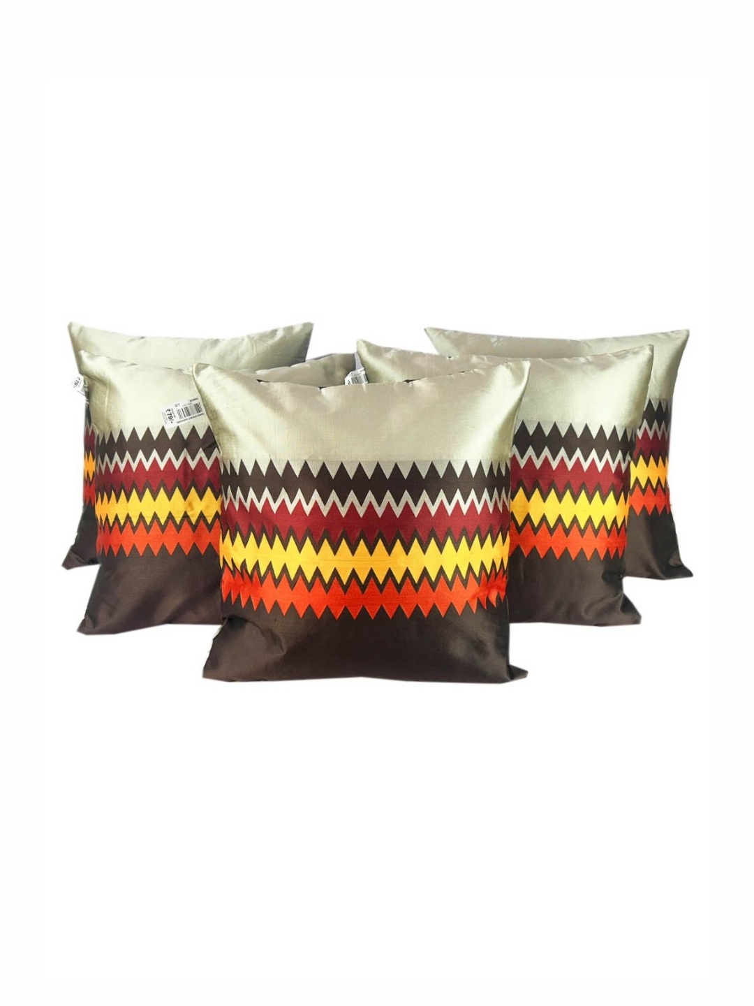 

Pink Parrot Brown & Black 5 Pieces Geometric Printed Jacquard Square Cushion Covers
