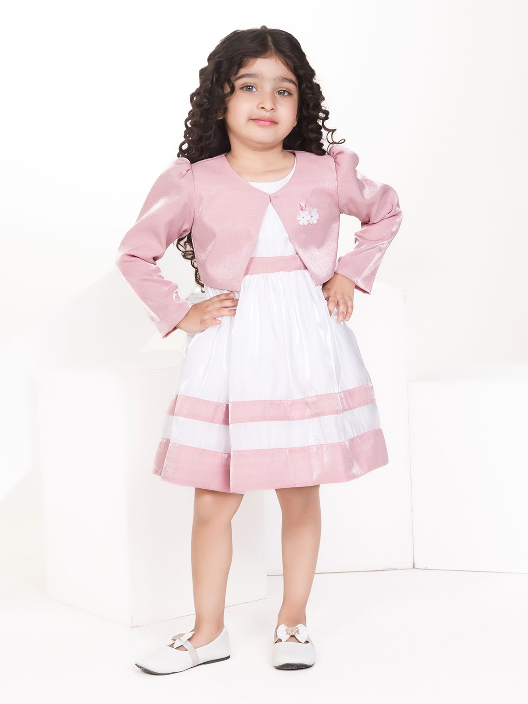 

Peppermint Girls Solid A-Line Dress, Peach