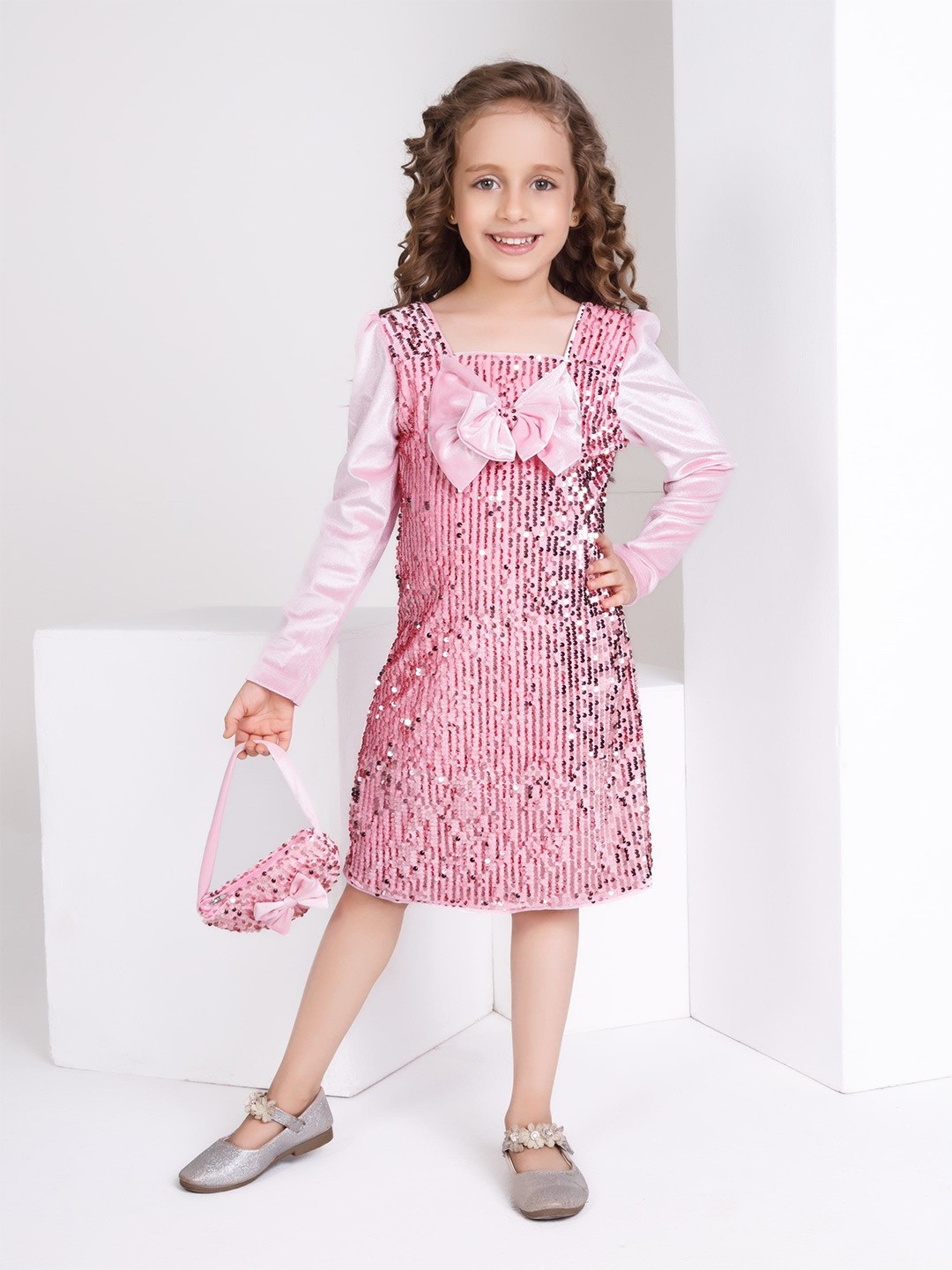 

Peppermint Women Embellished A-Line Dress, Pink