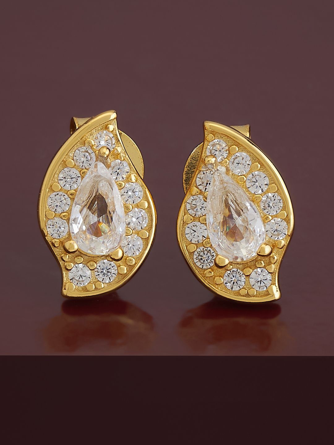 

Kushal's Fashion Jewellery Sterling Silver Cubic Zirconia Gold-Plated Studs