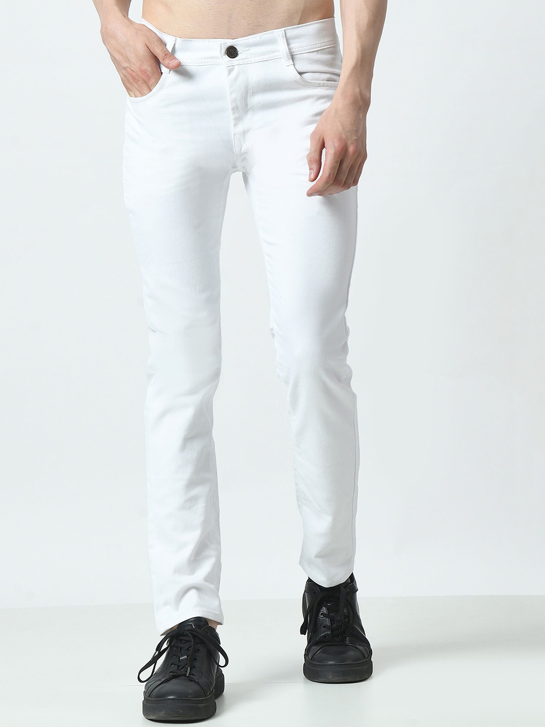 

LINARIA Men Classic Slim Fit Low-Rise Jeans, White