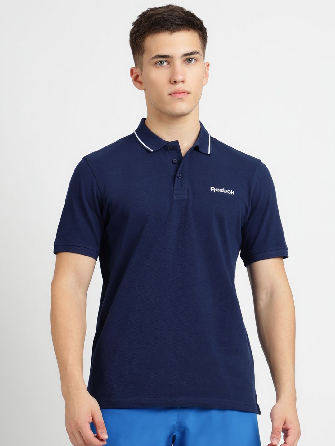 

Reebok Iconic Emblem Pure Cotton Polo, Navy blue