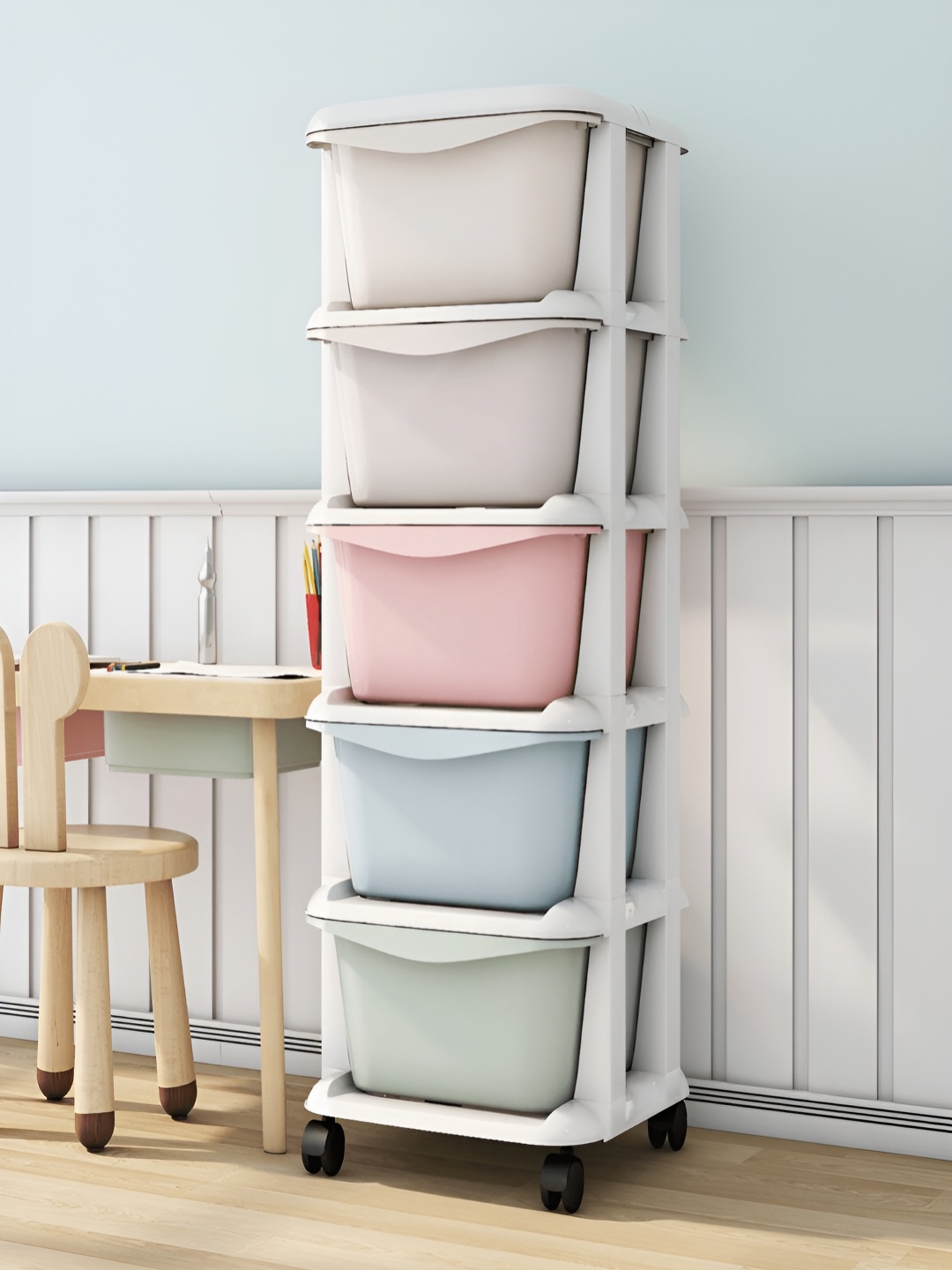 

Polka Tots Pink & Blue 5 Pieces Regular Drawer Organisers