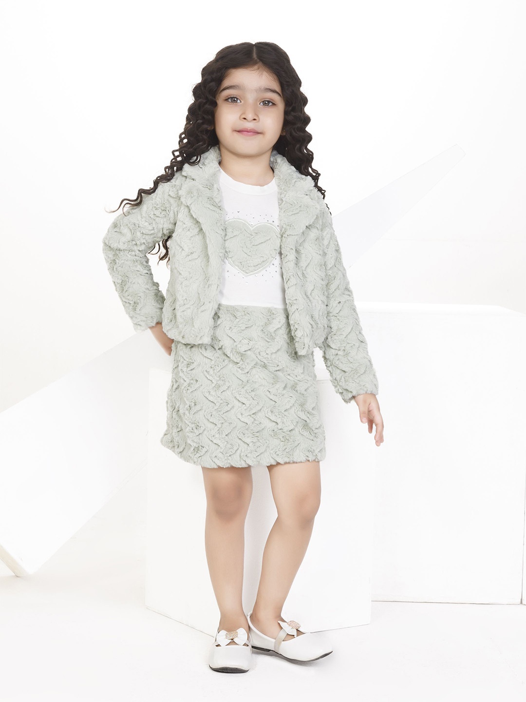 

Peppermint Girls A-Line Dress With Jacket, Green