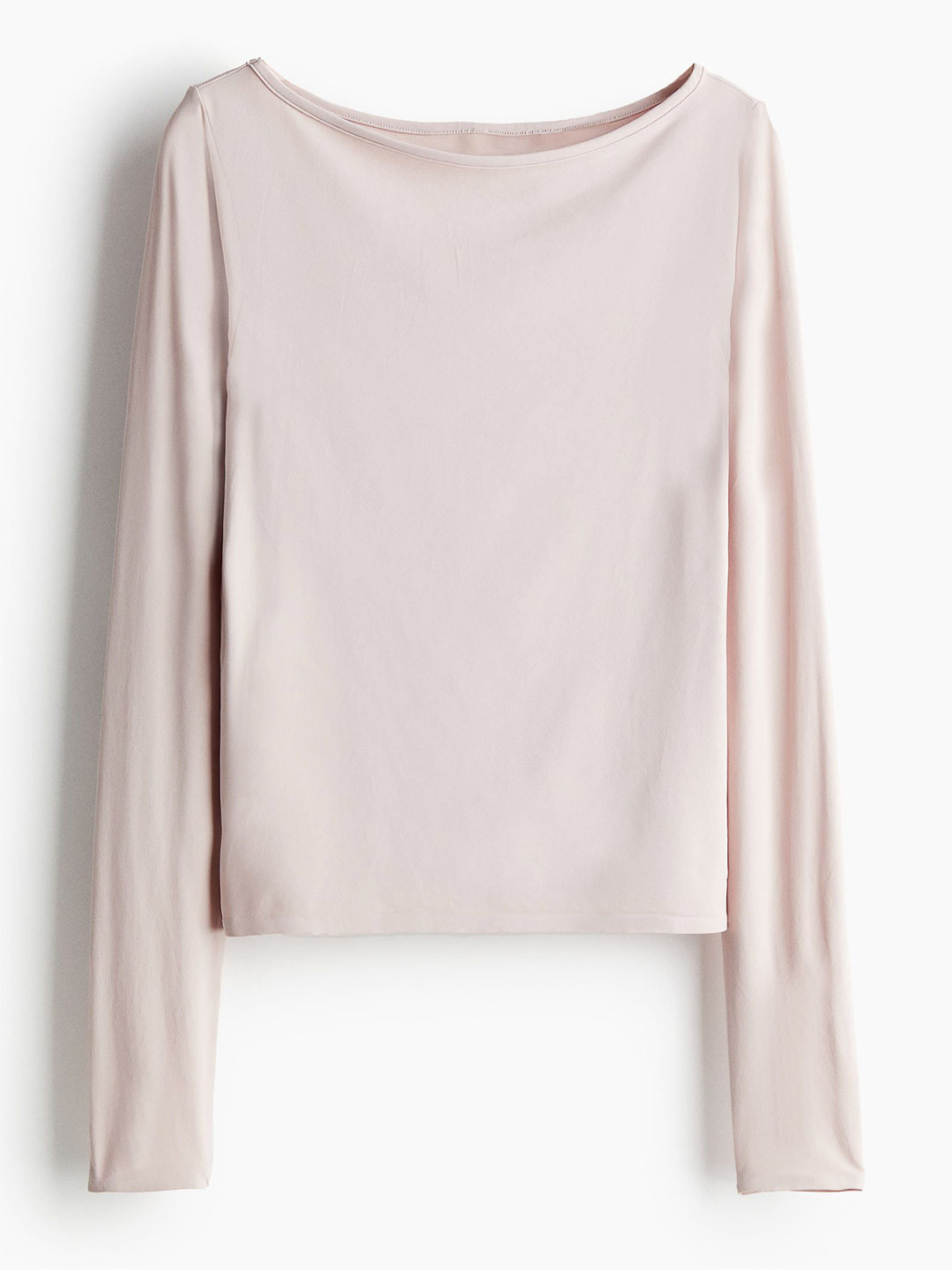 

H&M Boat Neck Seamless DryMove Tops, Pink