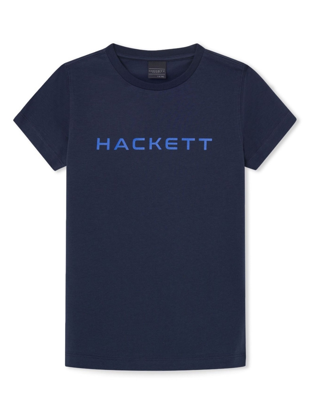 

HACKETT LONDON Boys Typographic Printed Round Neck Cotton Slim Fit T-shirt, Navy blue